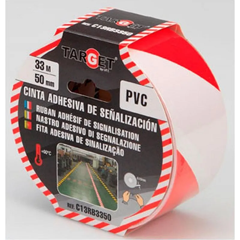 Compra CINTA ADHESIVA SEÑALIZACION 33 M X 50 MM BLANCA/ROJA TARGET C13RB3350 al mejor precio