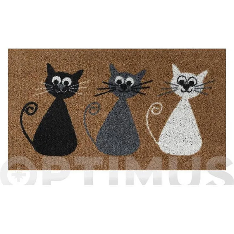 Compra FELPUDO COCO ESTAMPADO 70 X 40 CM GATOS BLANCO/NEGRO DUETT 424 al mejor precio