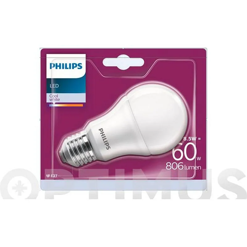 Compra BOMBILLA LED ESTANDAR E27 LUZ NEUTRA 806LM 8W PHILIPS 8719514257580 al mejor precio