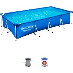 Compra PISCINA RECTANGULAR DESMONTABLE 5.700 L DEPURADORA TIPO I 400X211X81CM BESTWAY 56424 al mejor precio