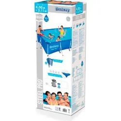 Compra PISCINA RECTANGULAR DESMONTABLE 5.700 L DEPURADORA TIPO I 400X211X81CM BESTWAY 56424 al mejor precio