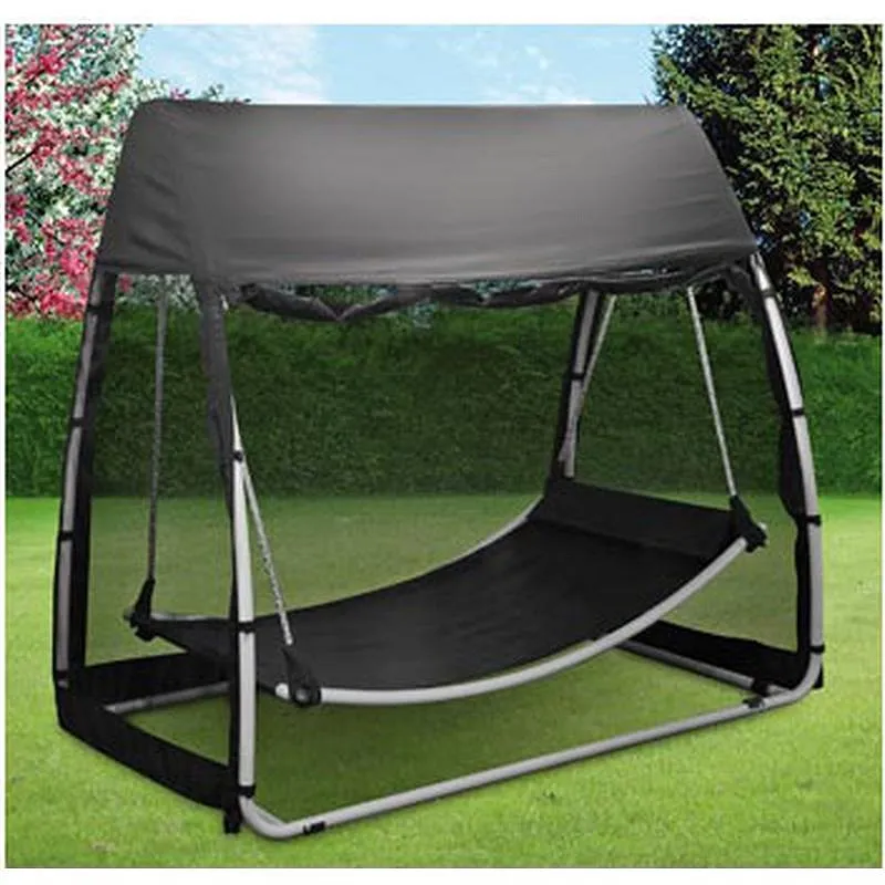 Compra HAMACA BALANCIN CON MOSQUITERA NEGRO IMPORT HH-233X139X205M al mejor precio