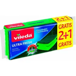 Compra ESTROPAJO FIBRA / SALVAUÑAS (2+1 UDS) ULTRAFRESH VILEDA 77665 al mejor precio