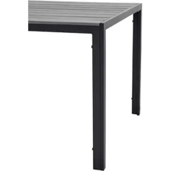 Compra MESA ALUMINIO POLYWOOD NEGRA/GRIS 150 X 90 CM IMPORT 629018 al mejor precio