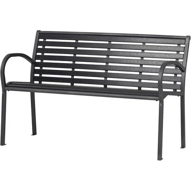 Compra BANCO JARDIN METALICO POLYWOOD NEGRO 120X79X41 CM IMPORT 48651 al mejor precio