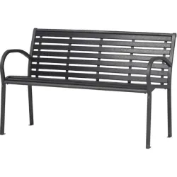 Compra BANCO JARDIN METALICO POLYWOOD NEGRO 120X79X41 CM IMPORT 48651 al mejor precio