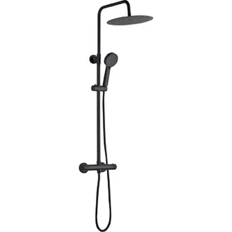 Compra COLUMNA DE DUCHA EXTENSIBLE ROCIADOR REDONDO NEGRO GRIFO TERMOSTÁTICO 1 POSICIÓN UG SD31036 al mejor precio