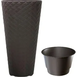 Compra MACETA ALTA MATUBA SLIM 8 L 2 PIEZAS 30X55 CM ANTRACITA VAM DPMT300-S433 al mejor precio