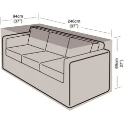 Compra FUNDA SOFA 3 PLAZAS EASYCOVER 94 X 246 X 69 CM GRW1674 al mejor precio