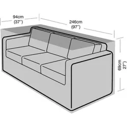 Compra FUNDA SOFA 3 PLAZAS EASYCOVER 94 X 246 X 69 CM GRW1674 al mejor precio