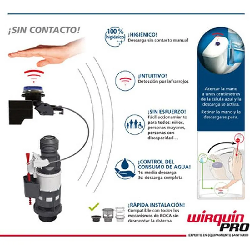 Compra DESCARGA WC SIN CONTACTO WIRQUIN 10723408 al mejor precio
