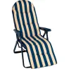 Compra SILLON TUMBONA ACERO RELAX 5 POSICIONES RAYAS AZUL ALCO 787VOR-0057 al mejor precio