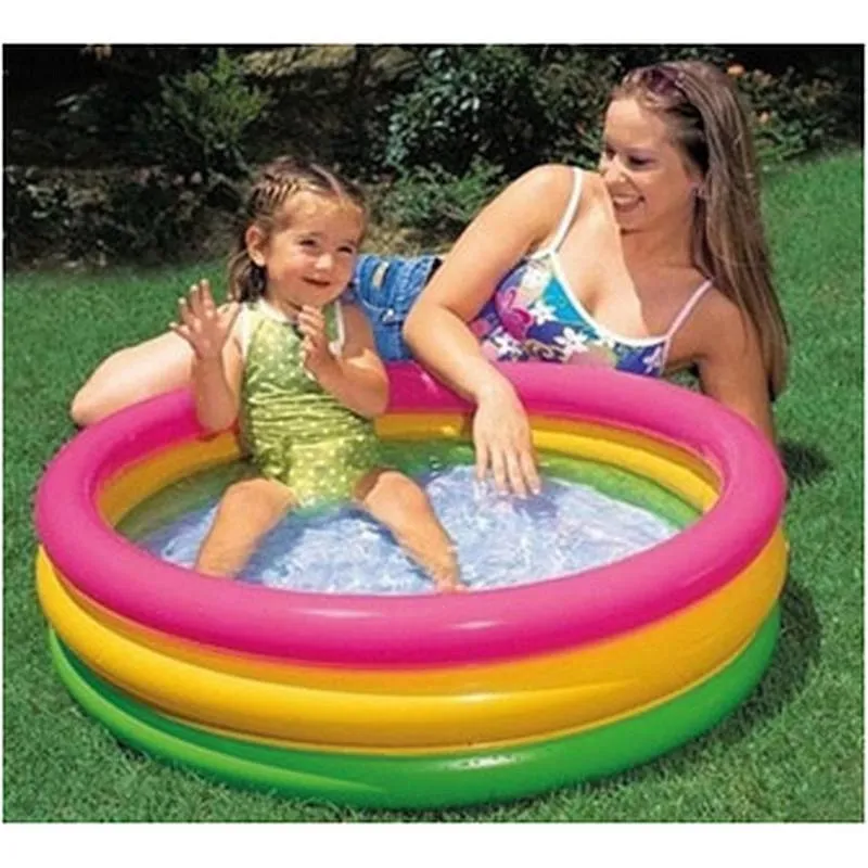 Compra PISCINA INFANTIL HINCHABLE TRES AROS BEBE 86X25CM INTEX 58924NP al mejor precio