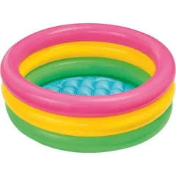 Compra PISCINA INFANTIL HINCHABLE TRES AROS BEBE 86X25CM INTEX 58924NP al mejor precio