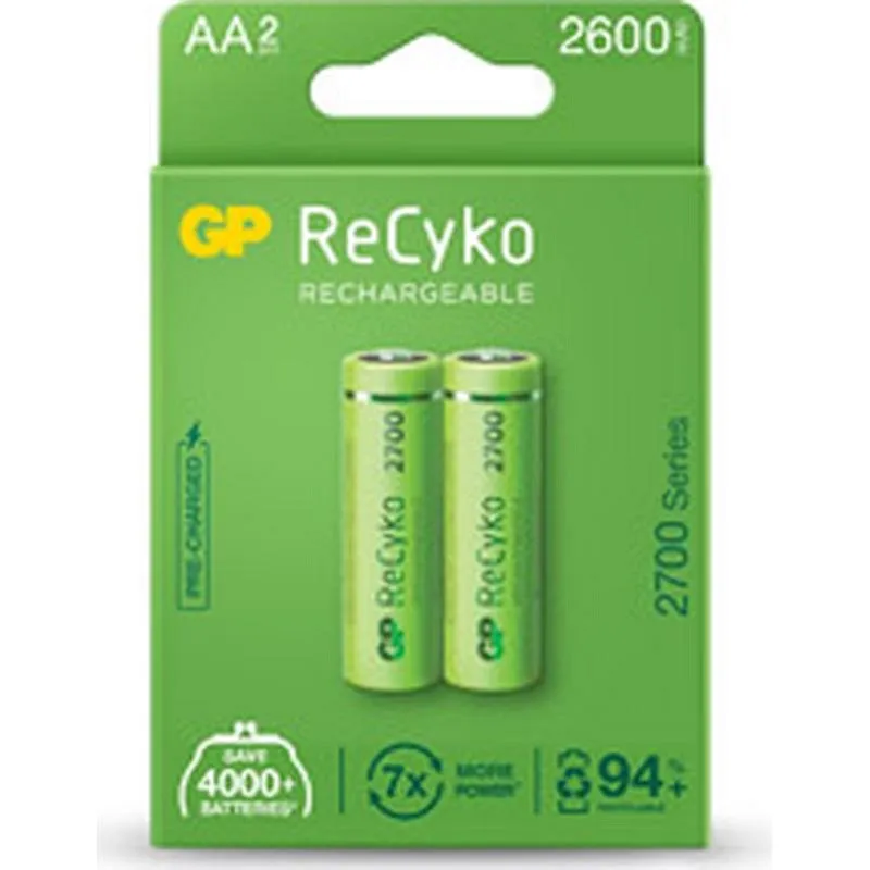 Compra PILA RECARGABLE RECYKO 2 UDS LR6 AA 2600 MAH GENERAL DE PILAS 270AAHC-CB2 GP al mejor precio