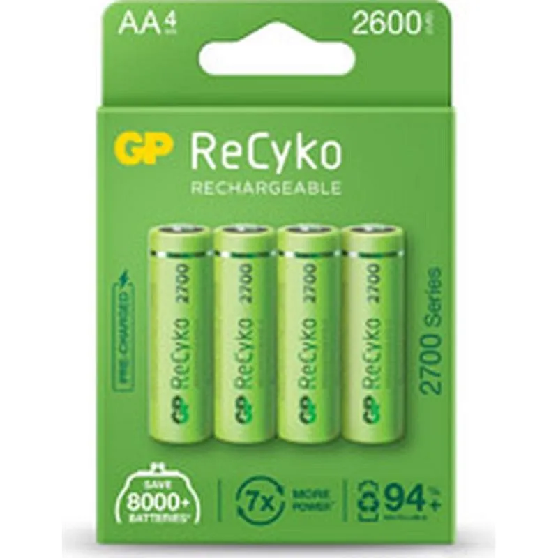 Compra PILA RECARGABLE RECYKO 4 UDS LR6 AA 2700 MAH GENERAL DE PILAS 270AAHC-CB4 GP al mejor precio