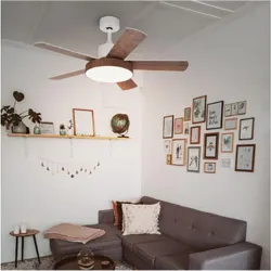 Compra VENTILADOR TECHO LEVANTE 60W 122 CM BLANCO/MADERA UNIVERSAL BLUE 267-UVT1315-21 al mejor precio