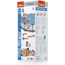 Compra PISCINA REDONDA DESMONTABLE STEEL PRO MAX 6.473 L DEPURADORA CARTUCHO TIPO I diametro366X76CM BESTWAY 56416 al mejor precio