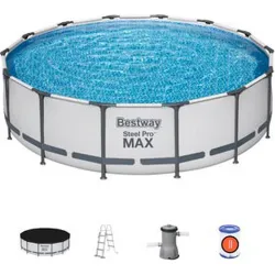 Compra PISCINA REDONDA DESMONTABLE STEEL PRO MAX 13.030 L DEPURADORA CARTUCHO TIPO II diametro427X107CM BESTWAY 56950 al mejor precio