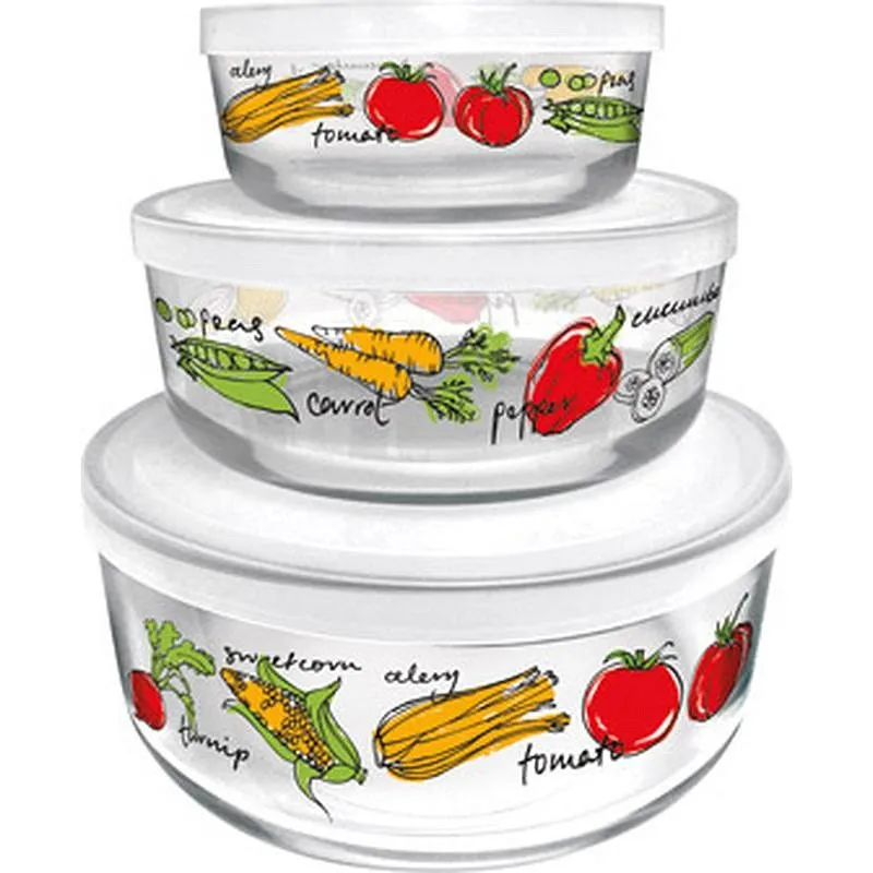 Compra CONTENEDOR VIDRIO CON TAPA SET 3U diametro12-15-18 CM - VEGETALES CERVE M88750 al mejor precio