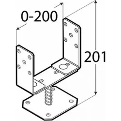 Compra PLETINA POSTE AJUSTABLE 0-200 MM NON 4886 al mejor precio