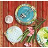 VAJILLA PORCELANA STONEWARE DECORADA 18 PZAS JUNGLE MIX TOG14