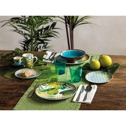 VAJILLA PORCELANA STONEWARE DECORADA 18 PZAS JUNGLE MIX TOG14