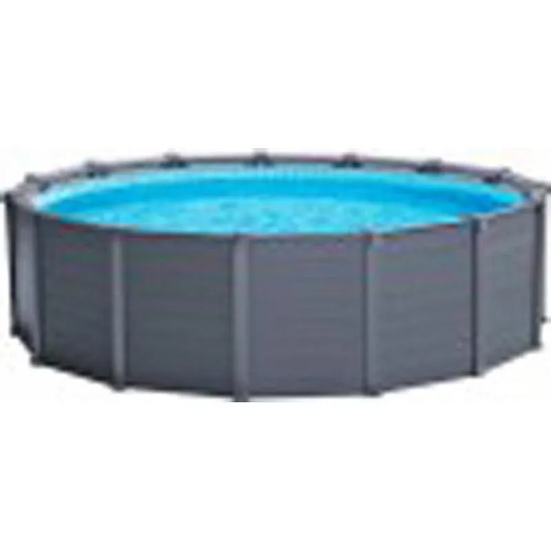 PISCINA REDONDA DESMONTABLE GRAPHITE GRAY PANEL 16,805 L DEPURADORA DE ARENA 5700 L/H diametro478X124CM INTEX 55215
