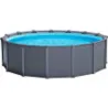 PISCINA REDONDA DESMONTABLE GRAPHITE GRAY PANEL 16,805 L DEPURADORA DE ARENA 5700 L/H diametro478X124CM INTEX 55215