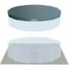 PISCINA REDONDA DESMONTABLE GRAPHITE GRAY PANEL 16,805 L DEPURADORA DE ARENA 5700 L/H diametro478X124CM INTEX 55215