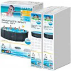 PISCINA REDONDA DESMONTABLE GRAPHITE GRAY PANEL 16,805 L DEPURADORA DE ARENA 5700 L/H diametro478X124CM INTEX 55215