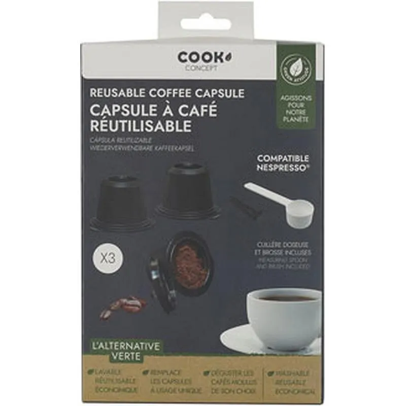 Compra CAPSULA CAFE NESPRESSO REUTILIZABLE (SET 3U) POLIPROPILENO CMP KA4556 al mejor precio