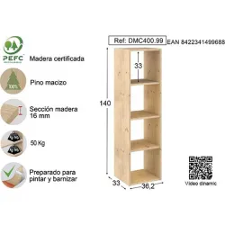 Compra ESTANTERIA MODULAR DINAMIC 4 CUBOS 140 X 36,2 X 33 CM ASTIGARRAGA DMC400.99 al mejor precio