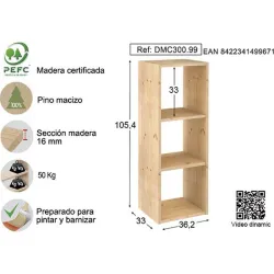 Compra ESTANTERIA MODULAR DINAMIC 3 CUBOS 105,4 X 36,2 X 33 CM ASTIGARRAGA DMC300.99 al mejor precio