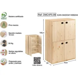 Compra MUEBLE MODULO DINAMIC 4 PUERTAS 105,4 X 70,8 X 33 CM ASTIGARRAGA DMC4P0.99 al mejor precio