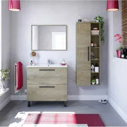 Compra MUEBLE BAÑO 80 CM + ESPEJO ATHENA ROBLE ALASKA 80 X 80 X 45 CM ARKITMOBEL 305422C al mejor precio