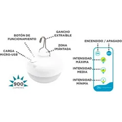 Compra BOMBILLA LED PORTATIL RECARGABLE CHERRY LUZ CALIDA 900LM 9W NEWGARDEN LUMCHE011BXWLNW al mejor precio