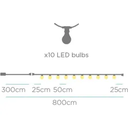 Compra GUIRNALDA LED SOLAR 10 BOMBILLAS ALLEGRA JUTE NEWGARDEN LUMGASXXSLNW al mejor precio