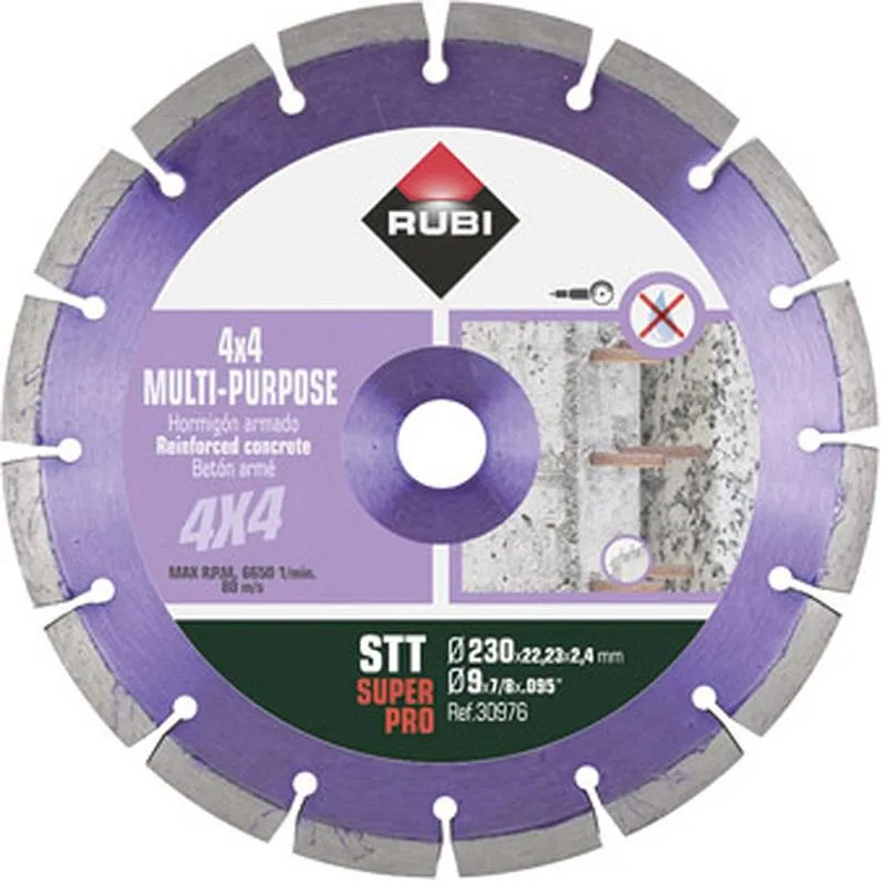 Compra DISCO DIAMANTE CORTE SECO GENERAL OBRA SEGMENTADO diametro 230 MM SUPERPRO RUBI 30976 al mejor precio