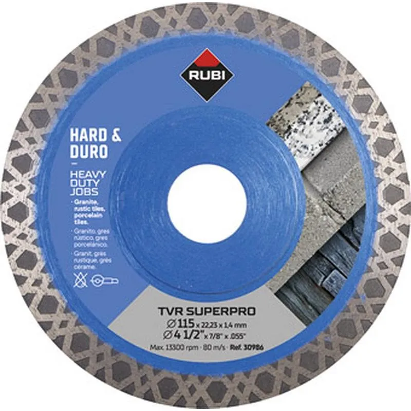 Compra DISCO DIAMANTE CORTE SECO GENERAL OBRA SEGMENTADO diametro 115 MM SUPERPRO 1.4 MM RUBI 30986 al mejor precio