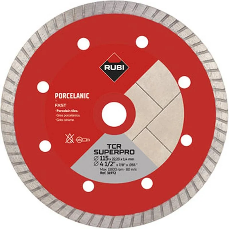 Compra DISCO DIAMANTE CORTE SECO GENERAL OBRA SEGMENTADO diametro 115 MM SUPERPRO RUBI 31972 al mejor precio