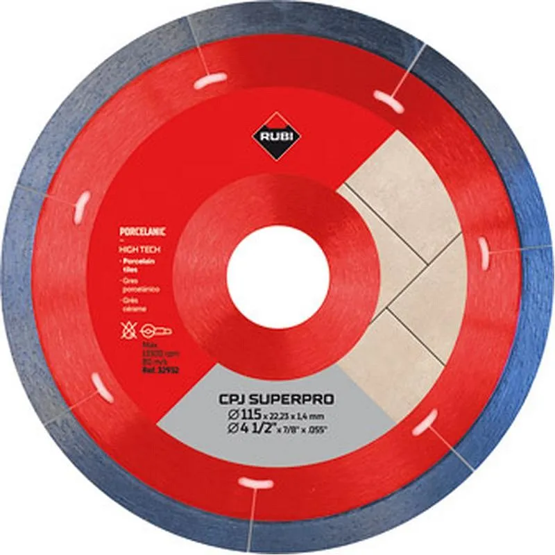 Compra DISCO DIAMANTE CORTE SECO GENERAL OBRA SEGMENTADO diametro 115 MM SUPERPRO RUBI 32932 al mejor precio