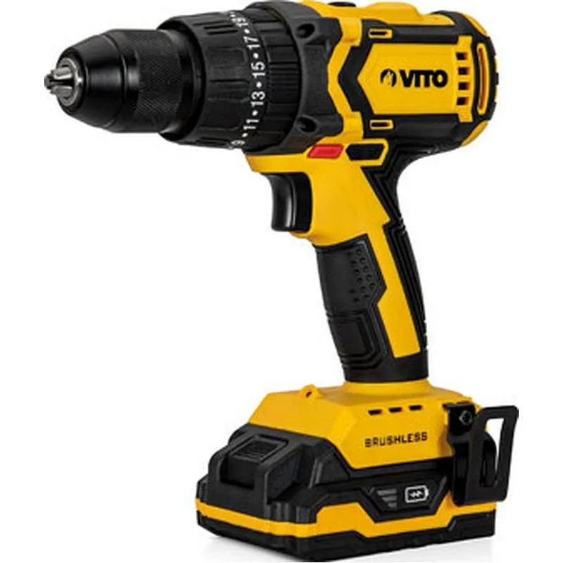 Compra TALADRO BATERIA PERCUTOR 20 V BRUSHLESS, 2 BATERIAS 2.0 AH VITO VIBBSFL20 al mejor precio