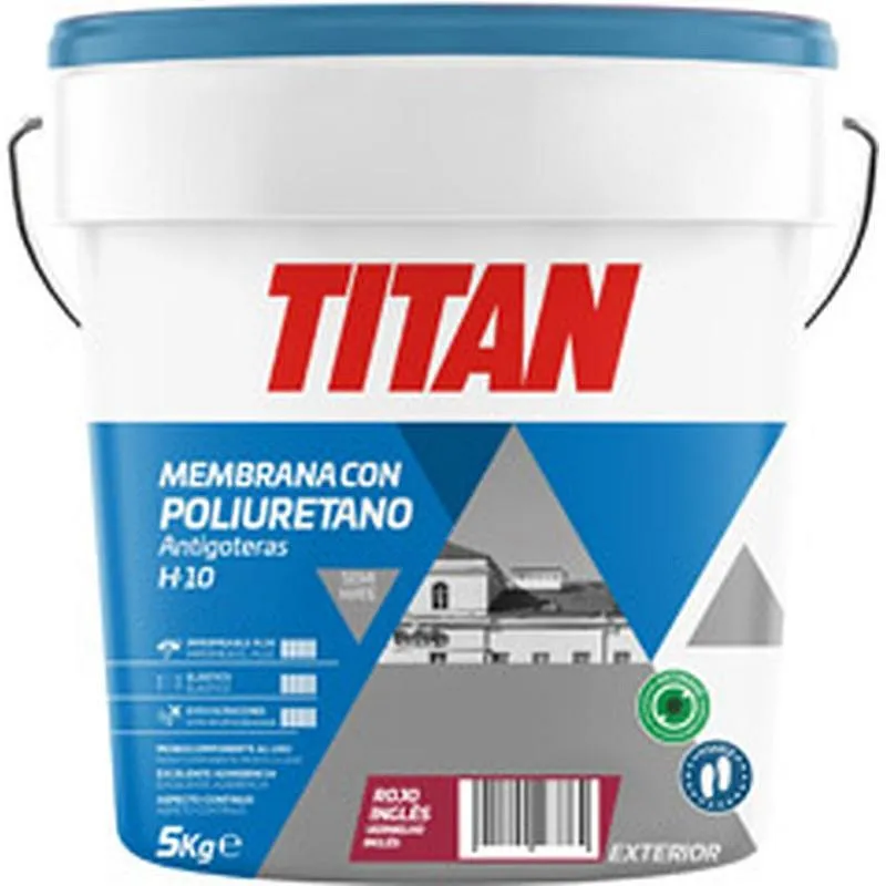 Compra PINTURA IMPERMEABILIZANTE CON POLIURETANO H10 5 KG ROJO INGLES TITAN 10H260605/5807386 al mejor precio