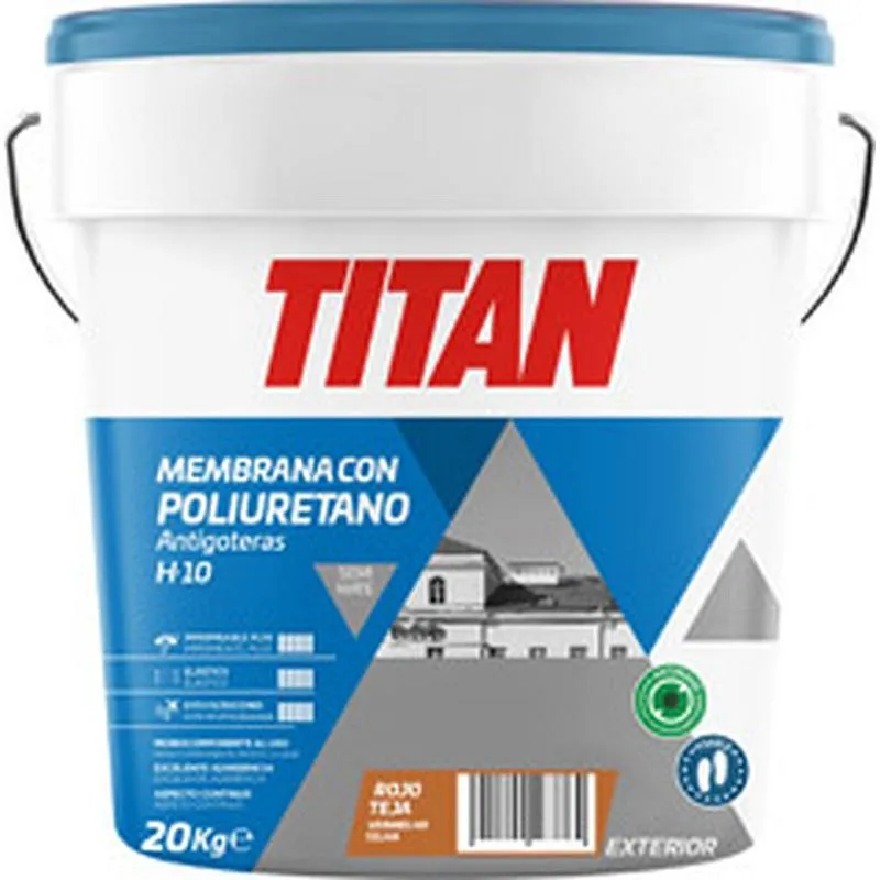 Compra PINTURA IMPERMEABILIZANTE CON POLIURETANO H10 20 KG ROJO TEJA TITAN 10H260520/5807385 al mejor precio