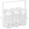 Compra ESPECIERO METALICO CON 6 BOTES VIDRIO BLANCO ANDREA CC69282 al mejor precio