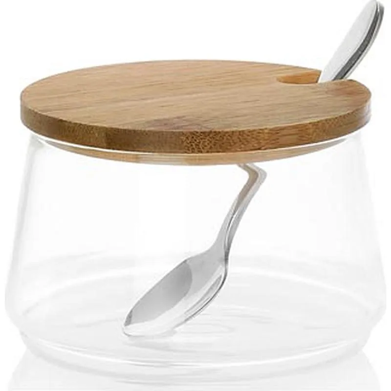 Compra AZUCARERO VIDRIO BAMBU C/CUCHARA 250 ML ANDREA MS67147 al mejor precio