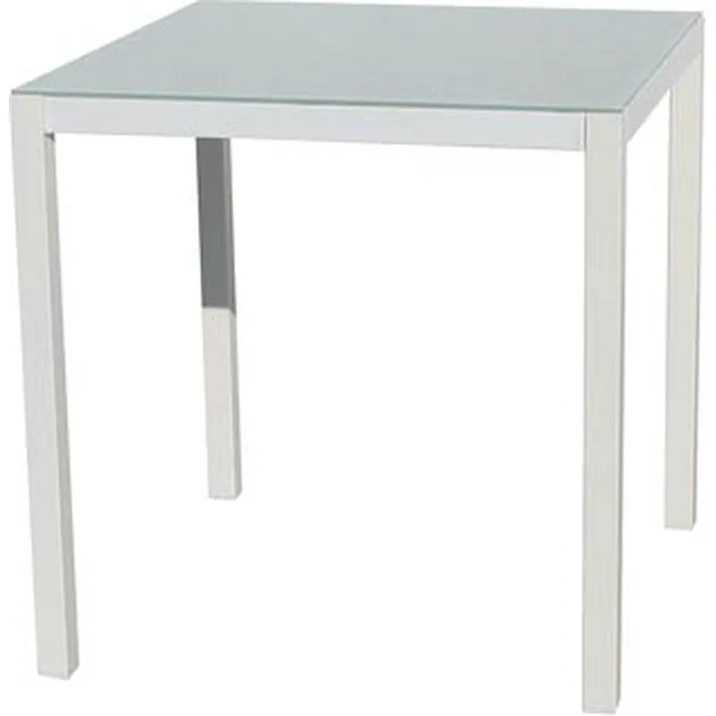 Compra MESA ALUMINIO CRISTAL WHITE 70X70 CM IMPORT 805780-WHITE al mejor precio