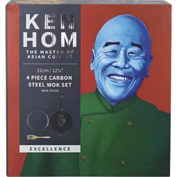 Compra WOK ACERO SET REGALO 31 CM + ESPATULA + TAPA VIDRIO + REJILLA KEN HOM KH431041 al mejor precio