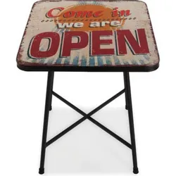 Compra MESA VINTAGE OPEN 60X60 CM VERSA 18191456 al mejor precio